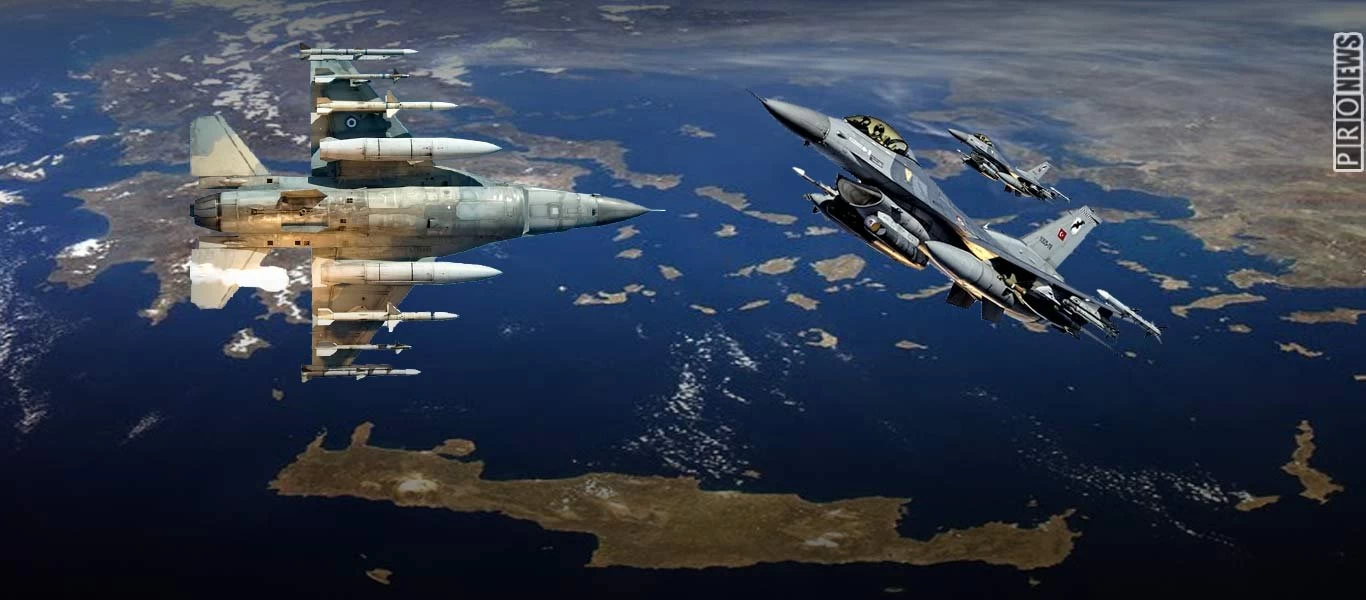 Τέσσερις εμπλοκές στο Αιγαίο μεταξύ μαχητικών της ΠΑ και της ΤΗΚ που παραβίασαν τον ΕΕΧ
